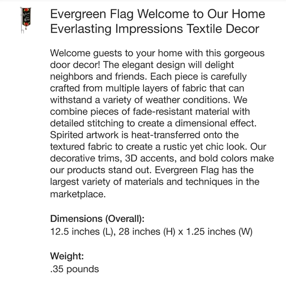 NWT Indoor/Outdoor Welcome to Our Home Banner Flag - Picture 7 of 7